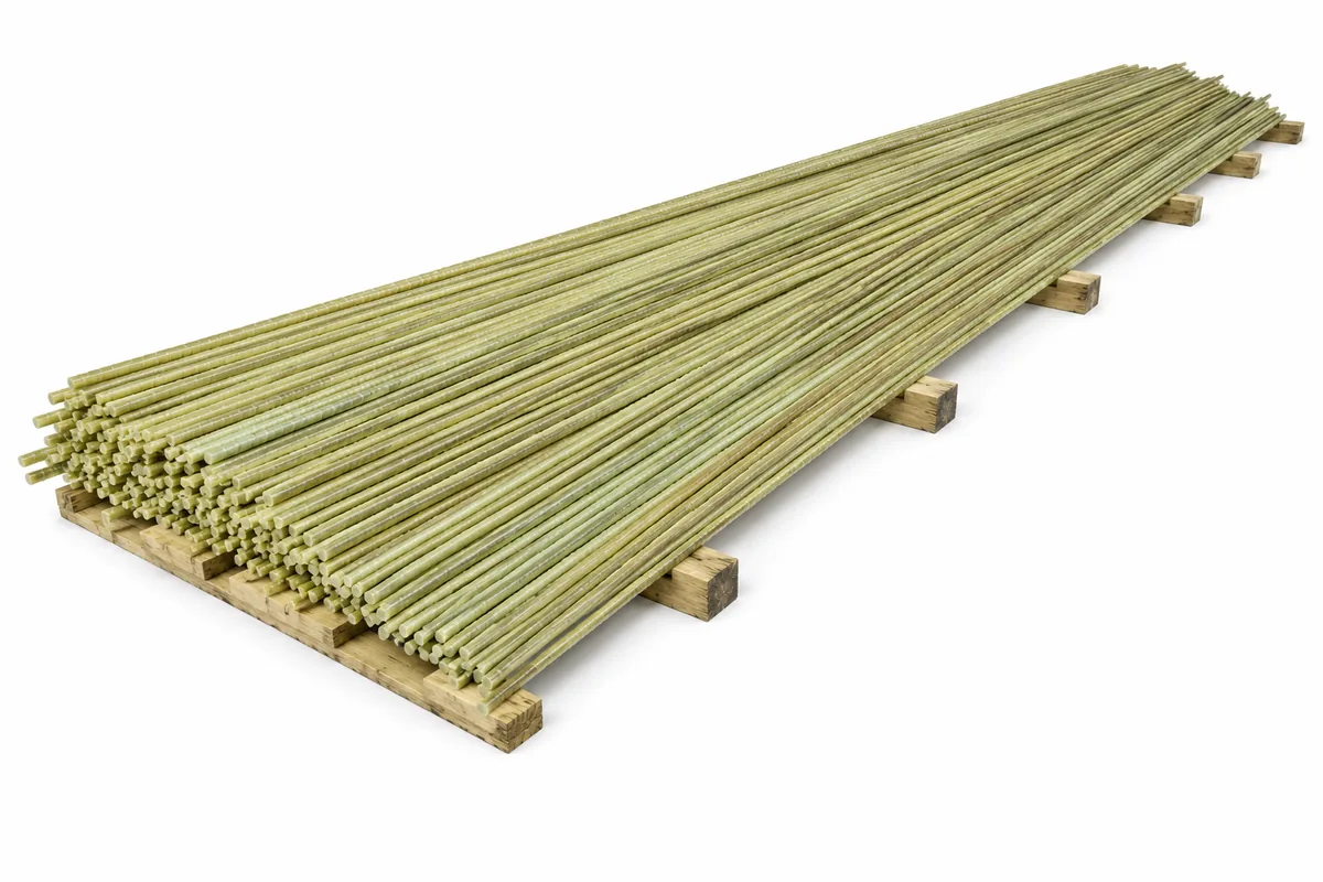 Bare drepte Rebar GFRP așezate pe paleți